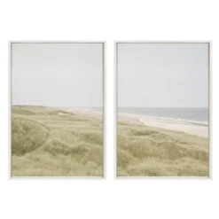 (Set Of 2) 23" X 33" Sylvie Peaceful Serene Framed Canvas By Creative Bunch White - Kate & Laurel All Things Decor