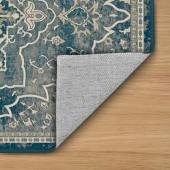 FURNIinspire Floor Mats Home 3 Piece Kitchen Rug Machine Washable Floor Mat For Living Room, Vintage Carpet, Non Slip, Blue, 60"*20" -Decor Vista GUEST 1f6995cb 03e5 4a73 8b23 0fa1f2936d6e