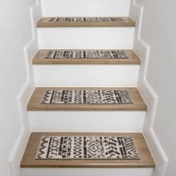 World Rug Gallery Bohemian Design Geometric Non-Slip Stair Treads -Decor Vista GUEST 1f845e99 0e20 47c1 b988 9a5dc224d443