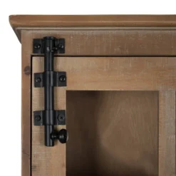 Hutchins Decorative Farmhouse Wood Wall Cabinet With Window Pane Glass Door Rustic Brown - Kate & Laurel All Things Decor -Decor Vista GUEST 1fa6e54e 29f5 4517 974b 32f0aa201a50