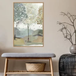 22" X 33" Breezy Landscape Trees III By Allison Pearce Framed Canvas Wall Art Light Brown - Amanti Art -Decor Vista GUEST 20b3a318 742d 4101 97b5 0bdff7dee338