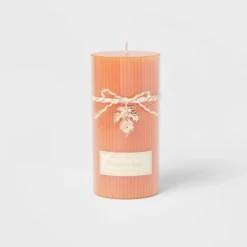 Ribbed Pillar Pumpkin Spice Candle - Threshold™ -Decor Vista GUEST 21f896e1 bbe7 4559 bf5f bbe5f97832cd