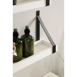 (Set Of 2) 5" X 10" Sudbury Wood And Metal Wall Shelf Set White/Black - Kate & Laurel All Things Decor -Decor Vista GUEST 22cd434f b53c 4cd7 a0c9 d6418e4e0d40