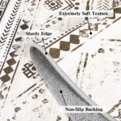 Washable Area Rug For Living Room, Non-Slip Farmhouse Carpet, Soft Large Indoor Rug For Bedroom, Dining Table, And Home Office Decor, Brown -Decor Vista GUEST 238fb4c5 acd7 480d b843 4fc5ef01989b