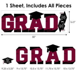 Big Dot Of Happiness Maroon Graduation Party Decor - Vinyl Wall Decals - Grad -Decor Vista GUEST 2438169a 1574 4411 8ca0 b721b835c566