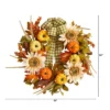 Nearly Natural 24” Fall Pumpkin, Sunflower Artificial Autumn Wreath With Decorative Ribbon -Decor Vista GUEST 244c82f9 4d67 444b 9ee6 4edb594d193d