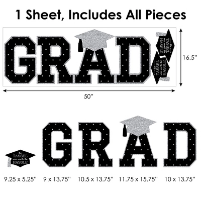 Big Dot Of Happiness Silver Graduation Party Decor - Vinyl Wall Decals - Grad 7 Big Dot Of Happiness Silver Graduation Party Decor - Vinyl Wall Decals - Grad - Image 5
