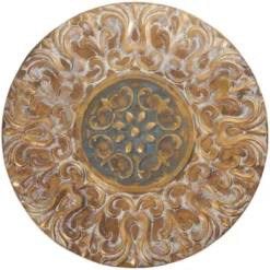 Metal Floral Wall Decor With Embossed Details Gold - Olivia & May -Decor Vista GUEST 24b7723e 5738 4ed3 8a22 c5176d26093e