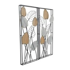 Set Of 2 Metal Leaf Wall Decors With Black Frame Black - Olivia & May -Decor Vista GUEST 25359c4d ad78 45de 9084 0474ec477866