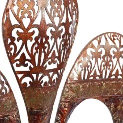 Metal Fleur De Lis Wall Decor With Perforated Details Brown - Olivia & May -Decor Vista GUEST 263cbef4 e056 4f55 9266 4666af089339