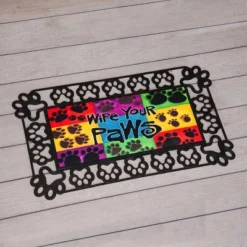 Evergreen Indoor Outdoor Doormat Bundle Set Of 4 - Frame And 3 Welcome Paw Print Pet Inserts -Decor Vista GUEST 2745be0c 1741 48dd 9a44 0a3b94fb657a