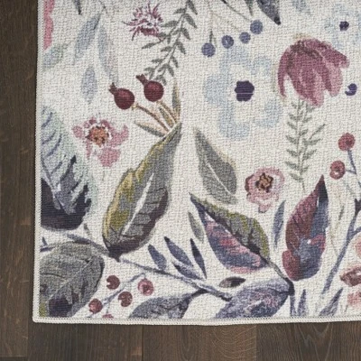 Nourison Washables Floral Indoor Non-Skid Area Rug 5 Nourison Washables Floral Indoor Non-Skid Area Rug - Image 3