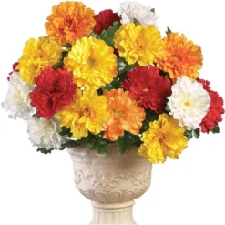 Collections Etc Artificial Multicolor Zinnia Bushes Stakes - Set Of 3 -Decor Vista GUEST 28310aa0 1433 4015 b129 4072bb2cd734