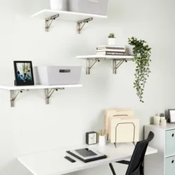 Built Industrial 2 Pack Folding L Wall Shelf Bracket, 10 Inch Collapsible Hardware With Locking Hinge For Garage Shelves, Holds 120lbs -Decor Vista GUEST 287cb2e8 070c 48d4 bea1 4033a2fb6480