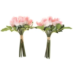 Artificial Rose Bud Bundles ? 24PC Real Touch Fake 11.5-Inch Flowers With Stems For Home Décor, Wedding, Or Bridal/Baby Showers By Pure Garden (Pink) -Decor Vista GUEST 294d9b5b f248 4706 9743 cf0040ea8977