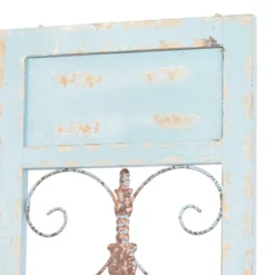 Wood Scroll Arabesque Wall Decor With Metal Fleur De Lis Relief Turquoise - Olivia & May -Decor Vista GUEST 297a6ebf 1ea5 4e4f a627 1aa32d93a32d