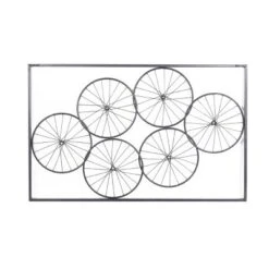 Metal Bike Wheels Wall Decor With Black Frame Black - Olivia & May -Decor Vista GUEST 2a876763 ab04 4343 b7c4 e9ca0c361a26