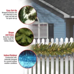 National Tree Company Pre-Lit 'Feel Real' Artificial Christmas Garland, Green, Frasier Grande, White Lights, Plug In, Christmas Collection, 9 Feet -Decor Vista GUEST 2b05e4e5 8bde 4913 9ee3 e841a1681486