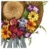 Mixed Flower Hat Wreath - Nearly Natural