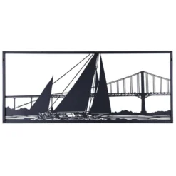 Shadows Of Sailboat In San Francisco Bay Metal Wall Decor Black - StyleCraft -Decor Vista GUEST 2bb46ef8 d319 415c 8000 f280394d8fdd