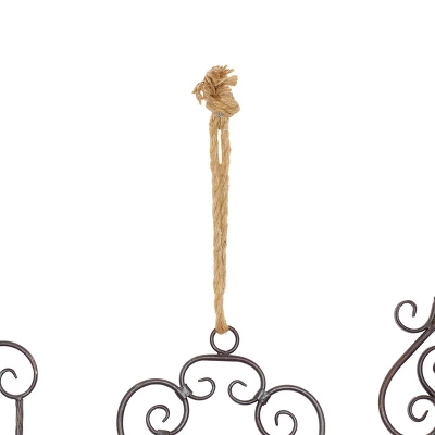 Set Of 3 Metal Keys Wall Decors With Rope Hanger Black - Olivia & May 5 Set Of 3 Metal Keys Wall Decors With Rope Hanger Black - Olivia & May - Image 3