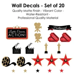 Big Dot Of Happiness Red Carpet Hollywood - Peel And Stick Movie Theater Decor Vinyl Wall Art Stickers - Wall Decals - Set Of 20 -Decor Vista GUEST 2d048a53 f4eb 4fec b5a1 532ef53332e9