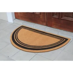 A1HC Coir And PVC Backing Half Round Black Border Flock Door Mat, 30"x60", Anti-Shed Heavy Duty Doormats -Decor Vista GUEST 2d6e57a1 3bff 46db ab6d d722d97d71a3