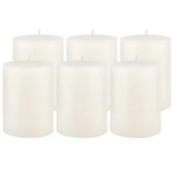 6pk Unscented Flat Top Smooth Pillar Candles White - Stonebriar Collection -Decor Vista GUEST 2e9e4044 5d4c 4869 908c 38377eae8435