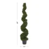 Faux Boxwood Artificial Plant - Realistic Plastic 5-Foot Spiral Topiary And Weighted Pot For Indoor Or Outdoor, Home, Or Office By Pure Garden (Green)