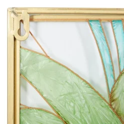 Set Of 3 Glass Leaf Tropical Wall Decors With Gold Frame Green - CosmoLiving By Cosmopolitan -Decor Vista GUEST 30984e76 4c58 4d5f 8b23 fe592db2b068