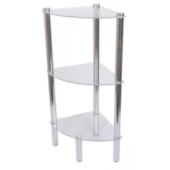 Home Basics 3 Tier Multi Use Arc Glass Corner Shelf, Clear -Decor Vista GUEST 31c35ce9 3db6 419f b71d ec1cfad088c2