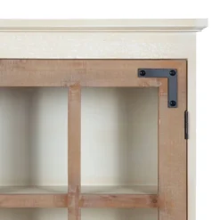 30" X 6.5" X 28" Hutchins Decorative Farmhouse Wood Wall Cabinet White/Brown - Kate & Laurel All Things Decor -Decor Vista GUEST 33a2ecd9 d98d 47a9 8018 4feef59526d3