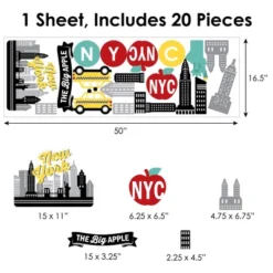 Big Dot Of Happiness NYC Cityscape - Peel And Stick New York Skyline Vinyl Wall Art Stickers - Wall Decals - Set Of 20 -Decor Vista GUEST 33b256ec 6f71 498f a692 662daeb5c6f8