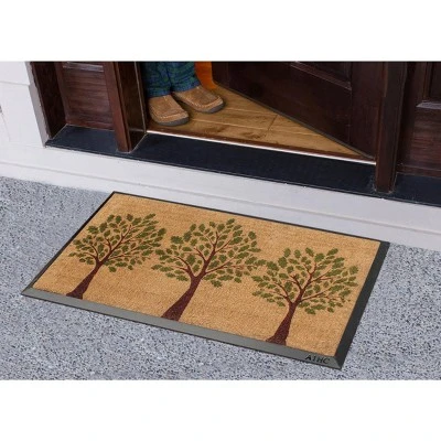 A1HC Green Three Tree Rubber Coir Doormat 24x48, Rubber Backed Non-Slip Thin Heavy Duty Front Door Mat 6 A1HC Green Three Tree Rubber Coir Doormat 24x48, Rubber Backed Non-Slip Thin Heavy Duty Front Door Mat - Image 4