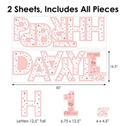 Big Dot Of Happiness 1st Birthday Little Miss Onederful - Peel And Stick Girl First Birthday Party Large Banner Wall Decals - Happy Birthday 12 Big Dot Of Happiness 1st Birthday Little Miss Onederful - Peel And Stick Girl First Birthday Party Large Banner Wall Decals - Happy Birthday -Decor Vista GUEST 345f825c 590d 4787 a582 f725febb12c3