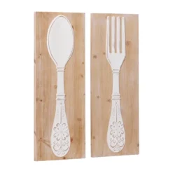 Wood Utensils Carved Wall Decor Set Of 2 Brown - Olivia & May -Decor Vista GUEST 34b79836 9105 4da6 aef6 24d06439e3dc