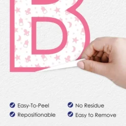 Big Dot Of Happiness It's A Girl - Peel And Stick Pink Baby Shower Standard Banner Wall Decals - Baby -Decor Vista GUEST 363ae720 bf02 4049 885c e0ba5ed2bfc7