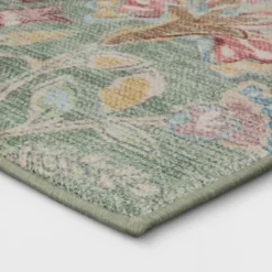 28"x84" Floral Memory Foam Runner Rug Sage Green - Threshold™ -Decor Vista GUEST 37d4bbc9 b829 4686 a34b 3f2c1a8ac499