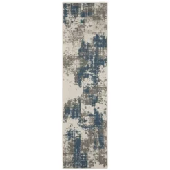 Trinity Modern Distressed Abstract Patio Area Rug Beige/Blue - Captiv8e Designs -Decor Vista GUEST 38cfd9fd 089c 40a7 8924 848dcf58af5d