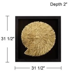 Dahlia Studios Nautilus Feathers Gold 31 1/2" Square Wall Art -Decor Vista GUEST 392e6cd1 6342 4dc4 bcc7 dd6996ae1d9c