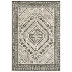Gabriella Vintage Medallion Rug Ivory/Gray - Captiv8e Designs -Decor Vista GUEST 3aba60c9 9e27 4e42 840f 9a67a24469ac