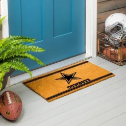 Evergreen Dallas Cowboys Logo Turf Mat, Brown- 28 X 16 Inches Indoor Outdoor Doormat -Decor Vista GUEST 3c6243d1 b421 4c9a bcac dc1980994861