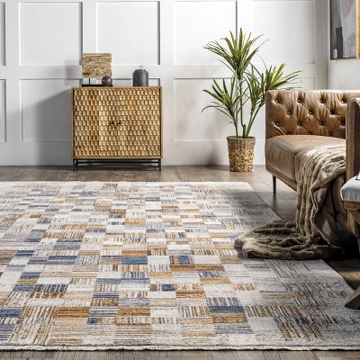 NuLOOM Mindy Faded Contemporary Tiles Fringe Area Rug 9 NuLOOM Mindy Faded Contemporary Tiles Fringe Area Rug - Image 7
