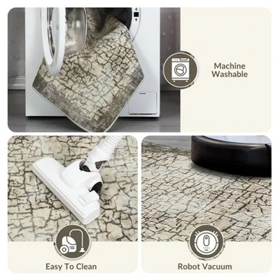 Modern Abstract Runner Rug 2x6 Machine Washable Non-Slip Rug For Hallway Soft Low Pile Runner Foldable Non Shedding Contemporary Kitchen Rug 7 Modern Abstract Runner Rug 2x6 Machine Washable Non-Slip Rug For Hallway Soft Low Pile Runner Foldable Non Shedding Contemporary Kitchen Rug - Image 5