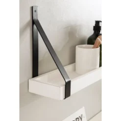 (Set Of 2) 5" X 10" Sudbury Wood And Metal Wall Shelf Set White/Black - Kate & Laurel All Things Decor -Decor Vista GUEST 3d2443fe 083e 4af6 bfdb f05afffee854