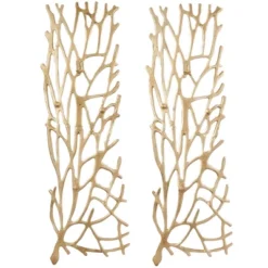 Set Of 2 Aluminum Coral Inspired Wall Decors - Olivia & May