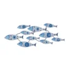 16" X 37" Metal Fish Wall Decor Blue - Olivia & May