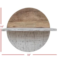 White Wood & Metal Wall Shelf - Foreside Home & Garden -Decor Vista GUEST 402ca476 b7a1 4a25 a24a a975a8849807