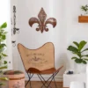 Metal Fleur De Lis Wall Decor With Perforated Details Brown - Olivia & May -Decor Vista GUEST 40b32252 a92e 4a16 bb37 5b0f30cf7c5d