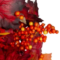 Northlight Leaves And Flowers Fall Harvest Wreath - 24-Inch, Unlit -Decor Vista GUEST 41999639 e66a 4075 81ef 66879708c275
